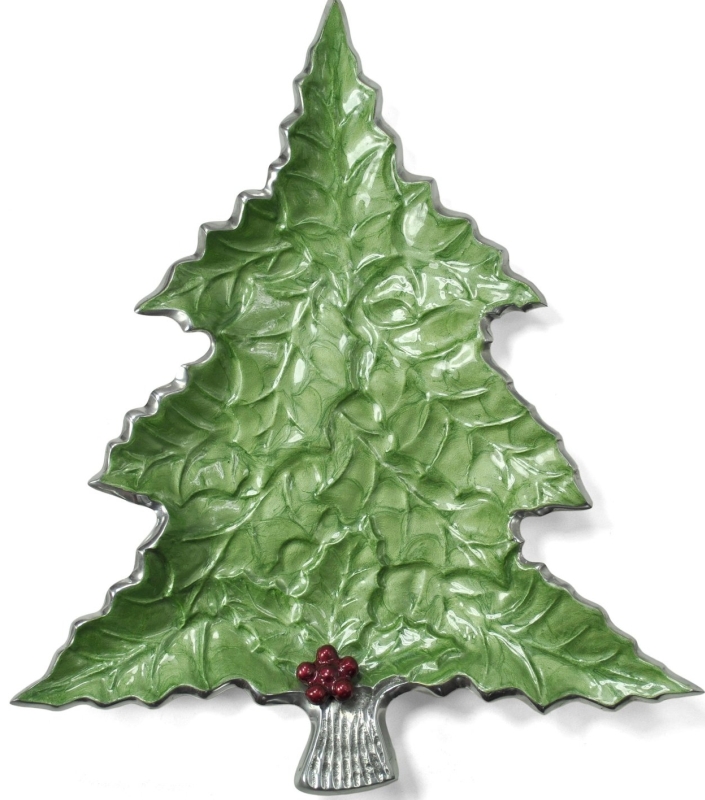 Sprig 16-inch Christmas Tree Platter