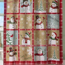 Snow Time Country Snowman Holiday Shower Curtain