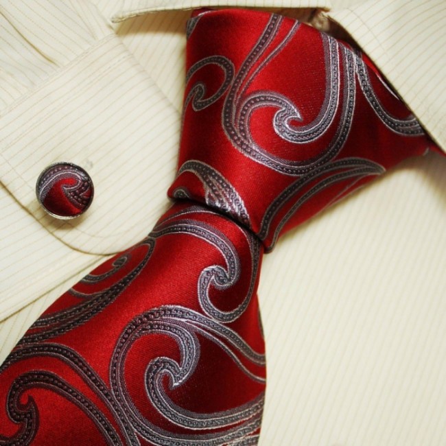 Burgundy Pattern Men with Ties