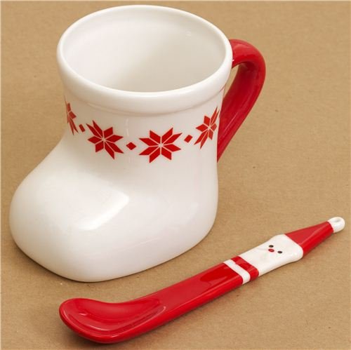 Christmas boot cup with Santa Claus spoon