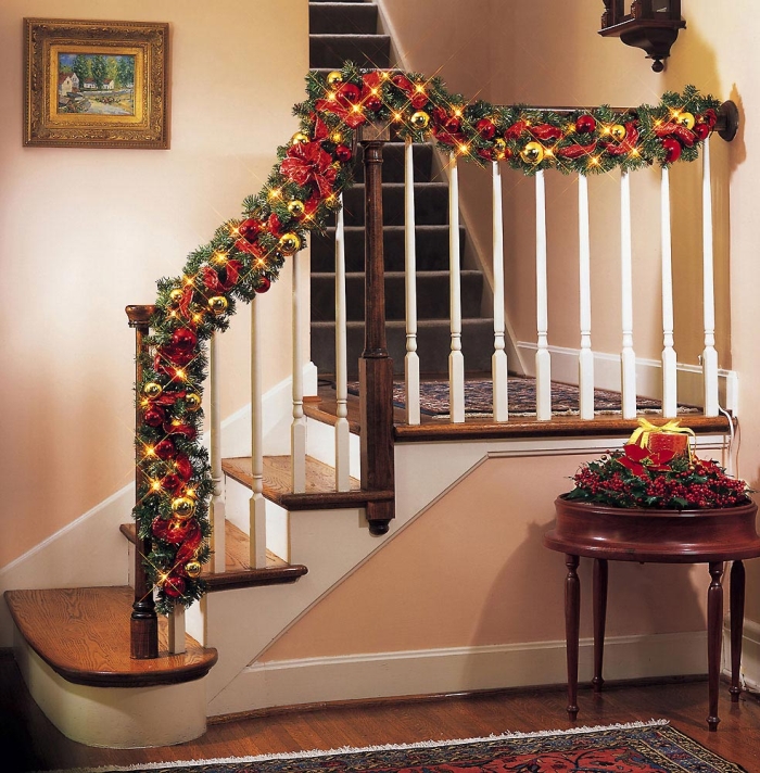 Lighted Christmas Ornament Garland