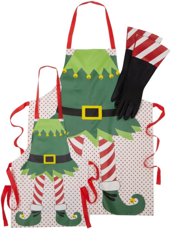 Mommy and Me Holiday Elf Apron Set