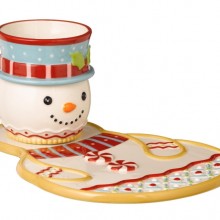 Tidings Snowman Plate and Cocoa Cup Set