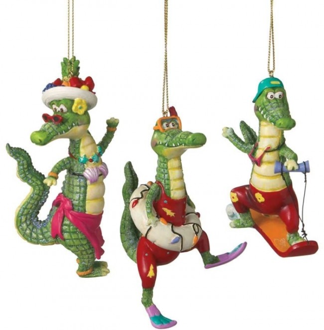 Alligator Fun Christmas Ornaments 