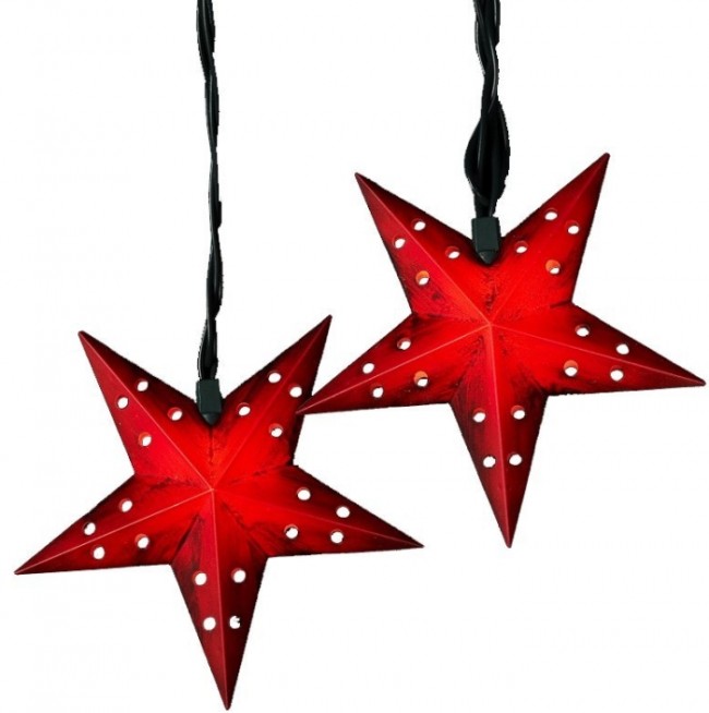 5-Point Red Star String Light Set