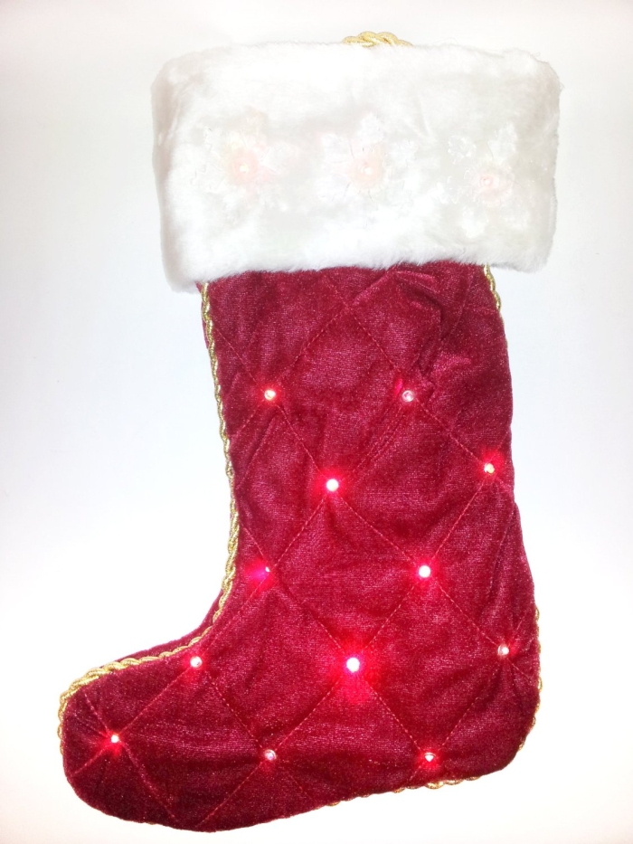Red LED Light Up Christmas Stocking