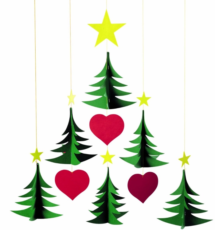 Flensted Mobiles Nursery Mobiles, 6 Christmas Trees