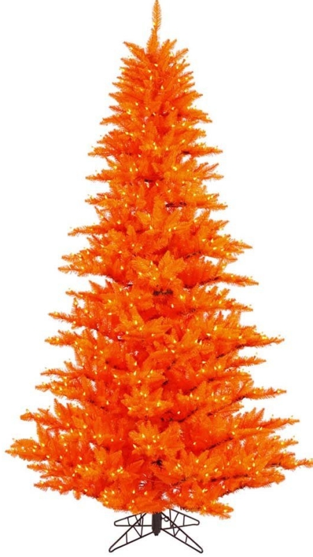 ' Orange Fir Tree with Orange Lights