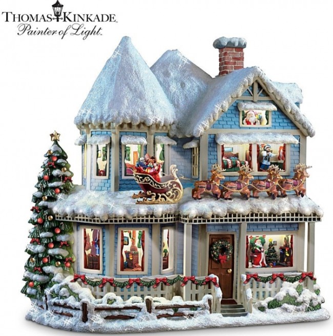 Thomas Kinkade 'Twas The Night Before Christmas Collectible Story House 