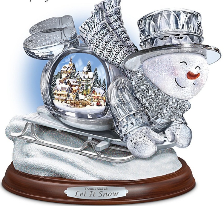 the thomas kinkade illuminated crystal snowman