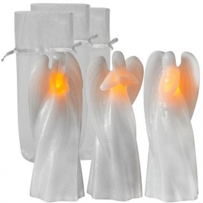 Angel Battery Operated Flameless LED Candles with Auto Timer