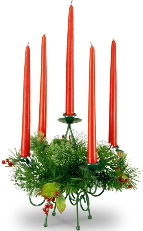 Candle Holder with Holly Leaves