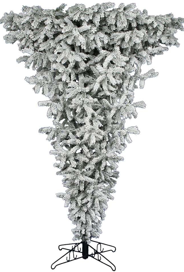 Flocked Upside Down Christmas Tree Christmas