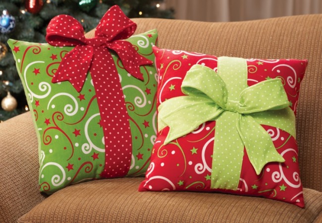 Holiday Gift Box Accent Pillow