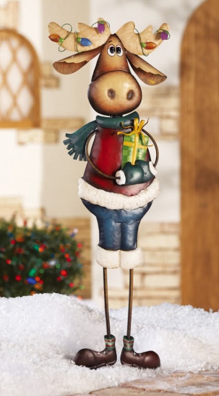Marvin Moose Holiday Garden Stake Decoration