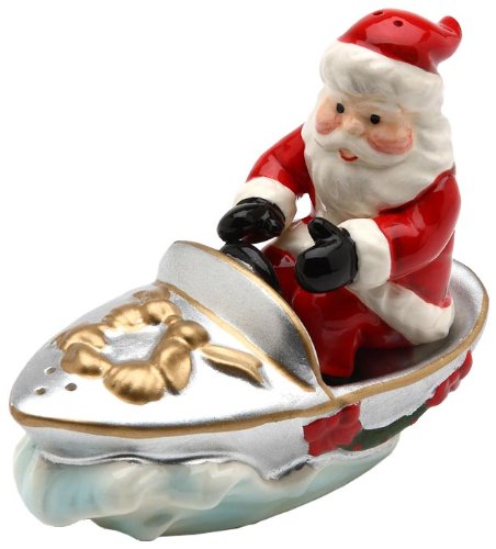 Santa on Boat Salt and Pepper Set