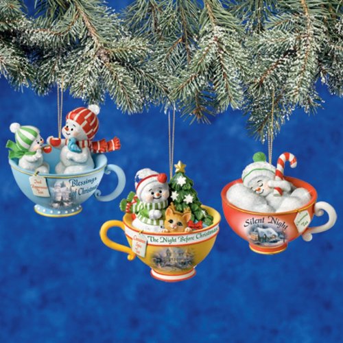 Snowmen Tea Cup Ornaments | Christmas