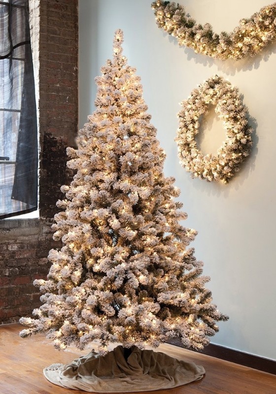 Snowy Pine Flocked Medium Artificial Christmas Tree