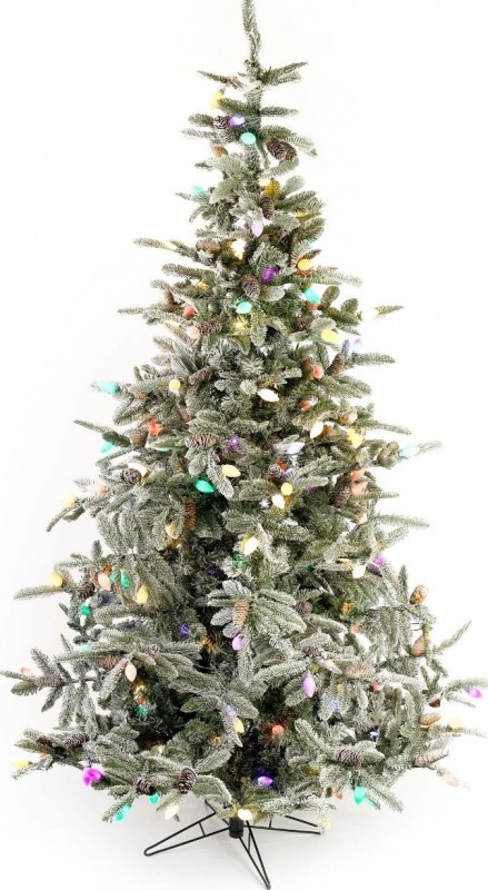 7.5' Frosted With Snow Clumps LED Christmas Tree