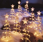 Lighted Spiral Tree Garden Stakes | Christmas