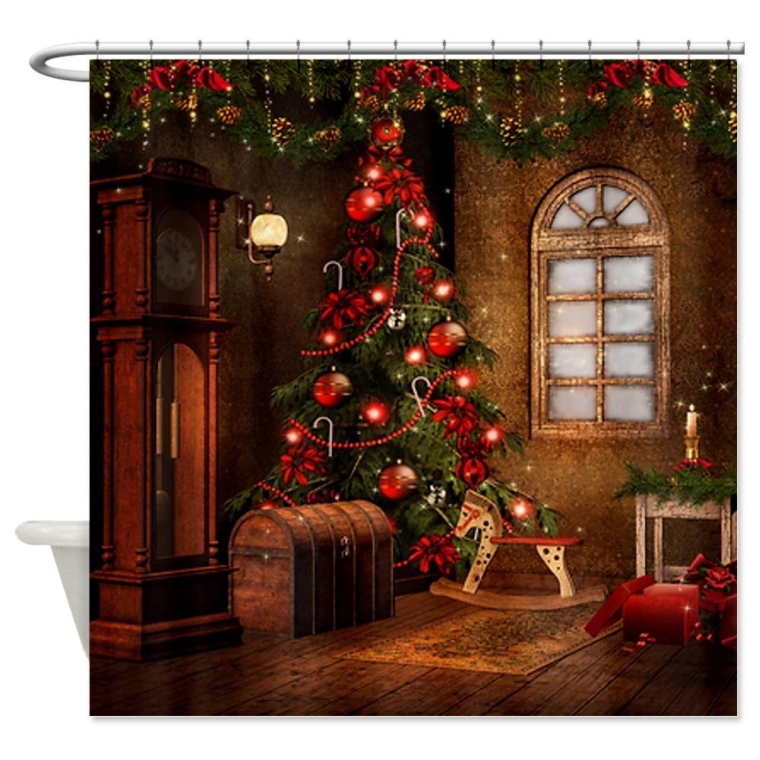 Elegant Christmas Shower Curtain | Christmas