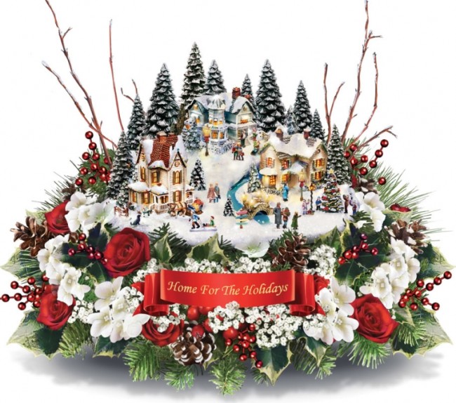 The Thomas Kinkade Floral Centerpiece Christmas