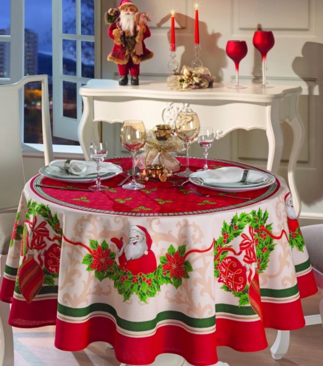 Christmas 63 inches round tablecloth