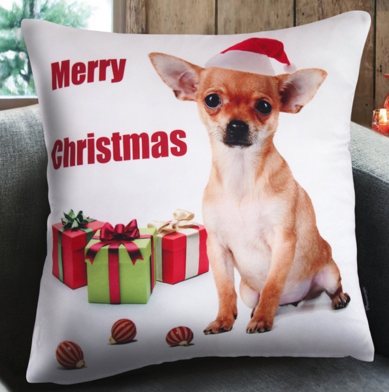 dog christmas throw pillows