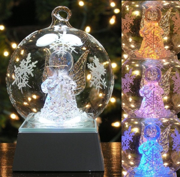 LED Lighted Angel Glass Globe Christmas Ornaments Christmas