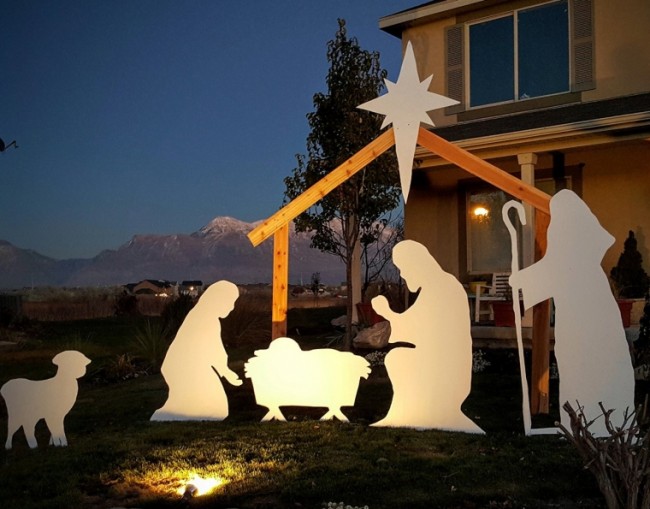 Outdoor Christmas Nativity Silhouette