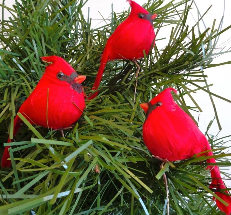 Cardinal Birds for Christmas Tree Ornaments