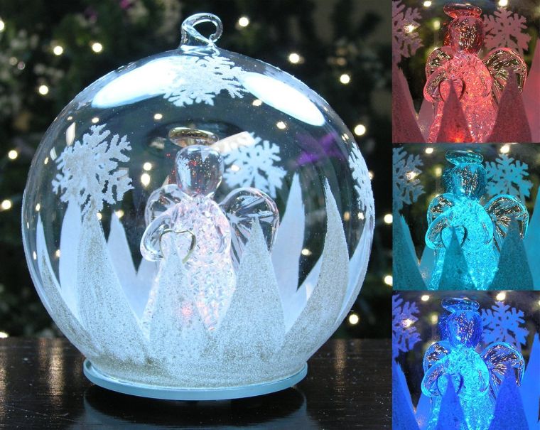LED Glass Globe Christmas Tree Ornament