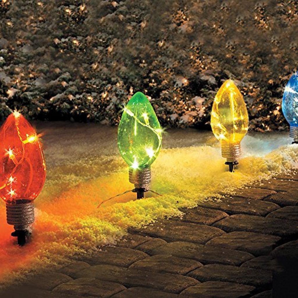 LED Lighted Christmas Bulb Pathway Markers Christmas