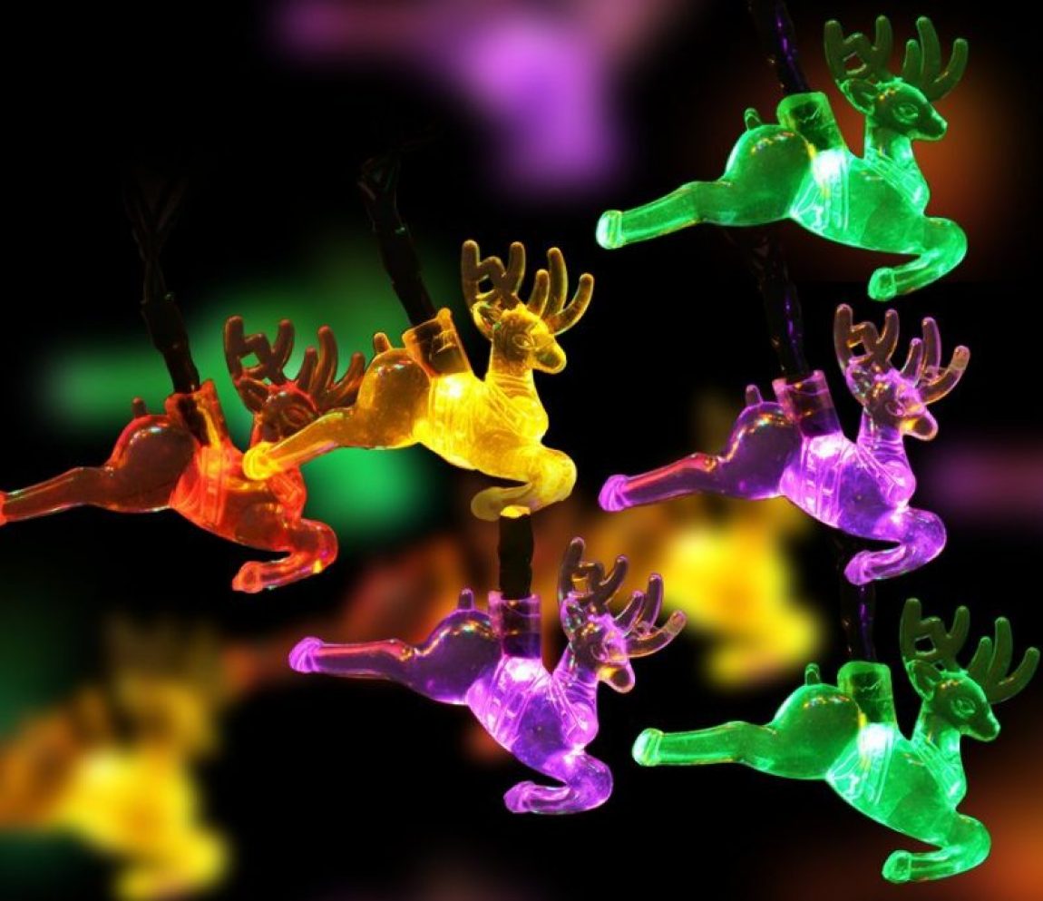 Reindeer Solar Christmas Lights  Christmas