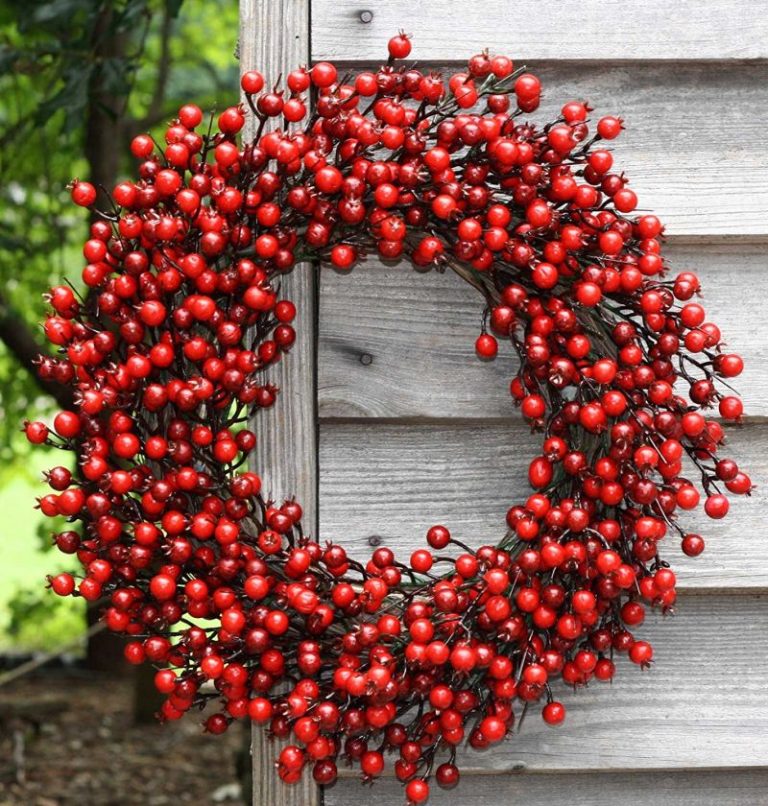 Festive Red Berry Wreath 22  Christmas