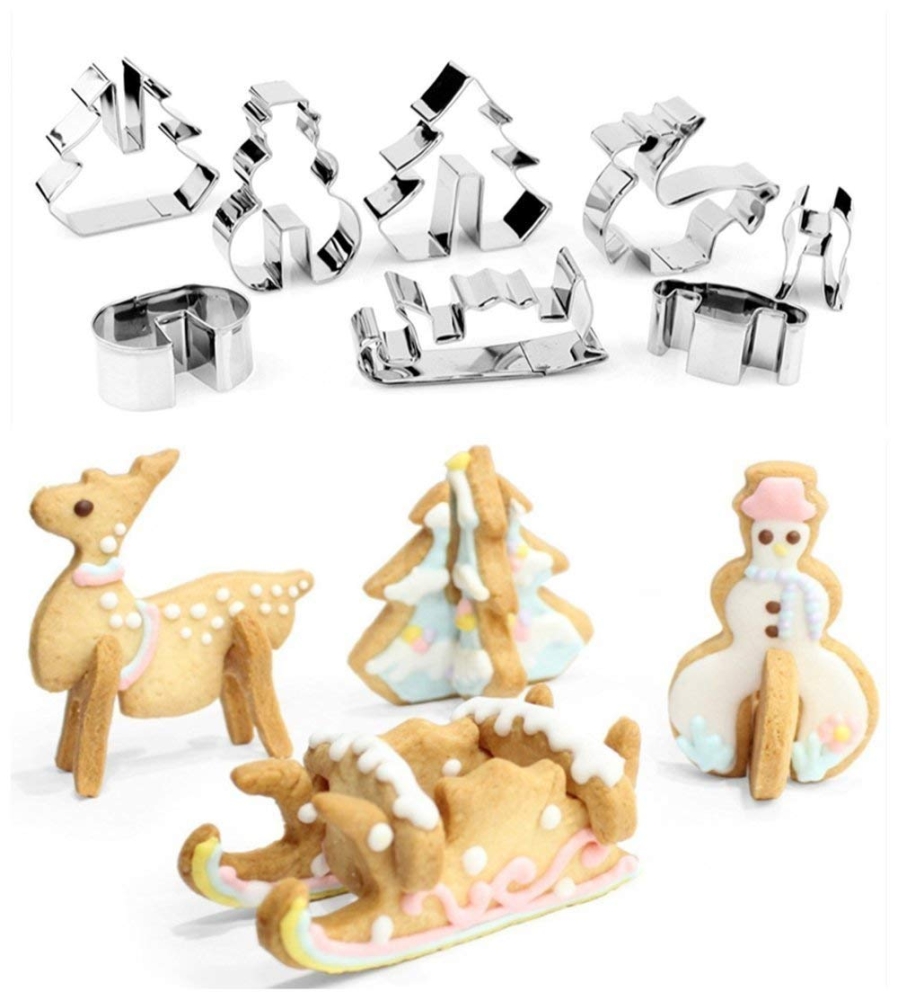 3D Christmas Cookie Cutters Set