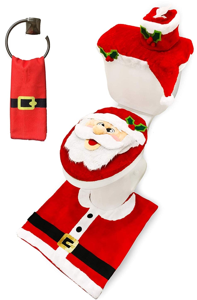 Christmas Santa Theme Bathroom Decoration Set