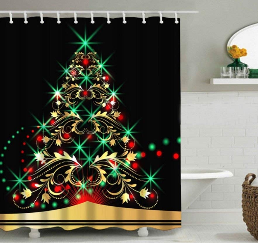 Christmas Tree Design Shower Curtain Christmas