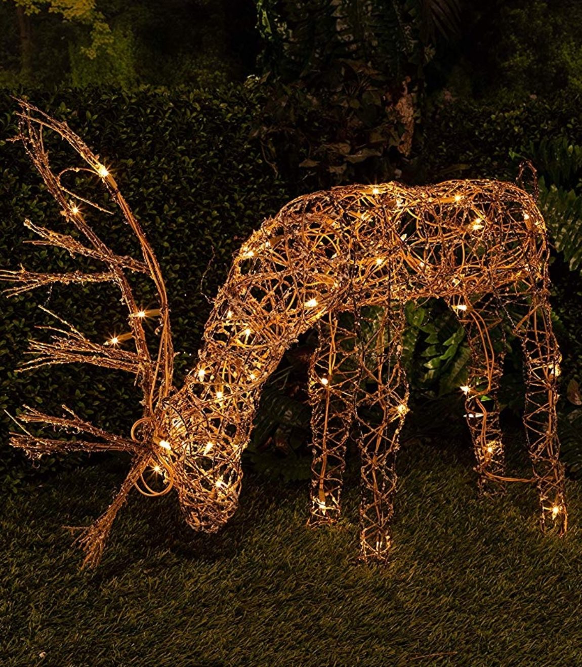 Rattan Reindeer with 50 Halogen Lights Christmas