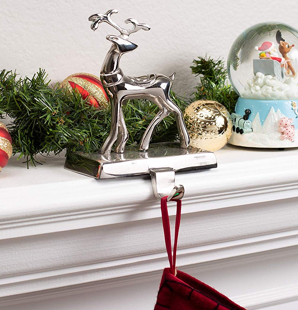 Reindeer and Santa Claus Stocking Holder Set