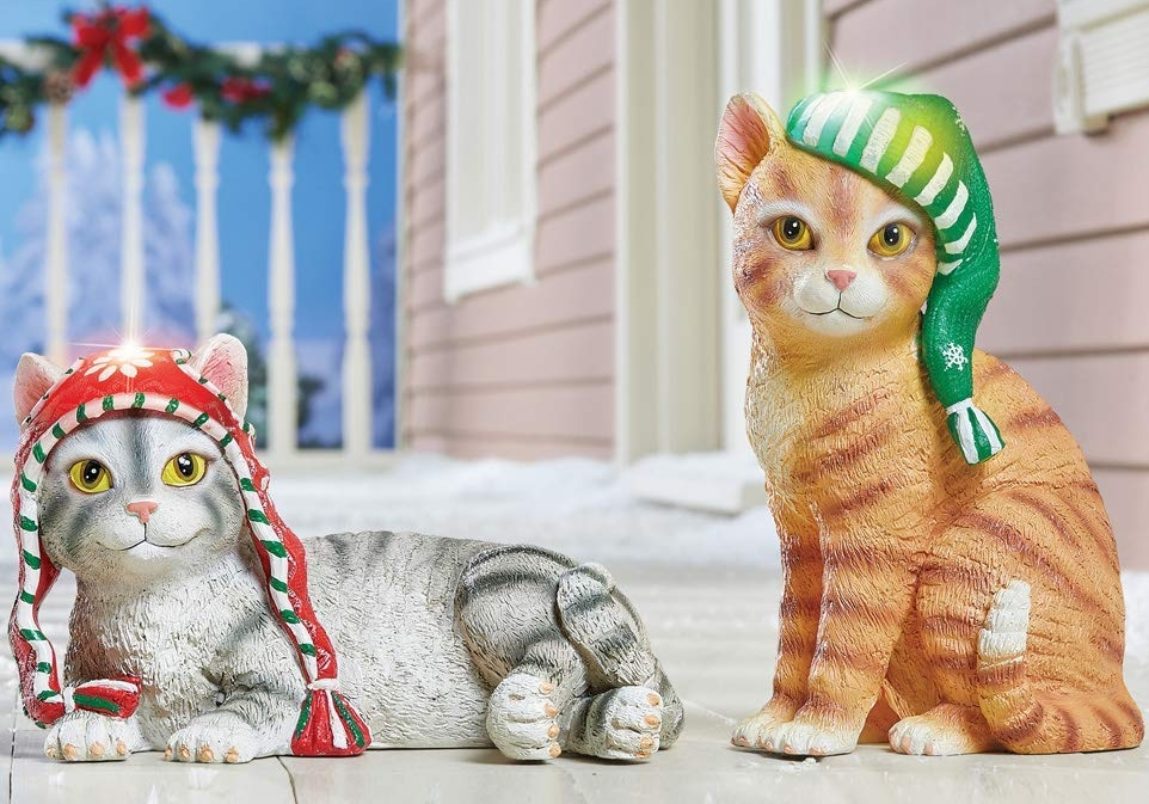 Outdoor Lighted Christmas Cat 
