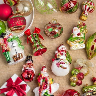 35 Piece Mistletoe and Holly Ornament Set