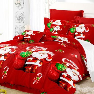 3D Printed Christmas Bedding Sets Duvet Cover + 2pcs Pillowcases + Bed Sheet