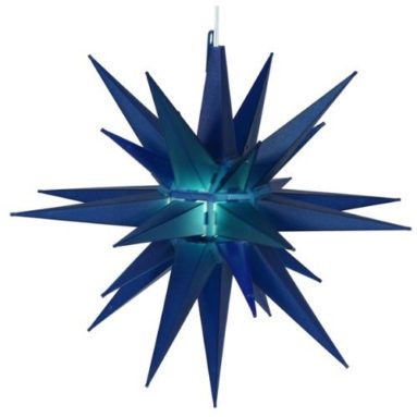 14″ Lighted Blue Moravian Star Hanging Christmas Party Light