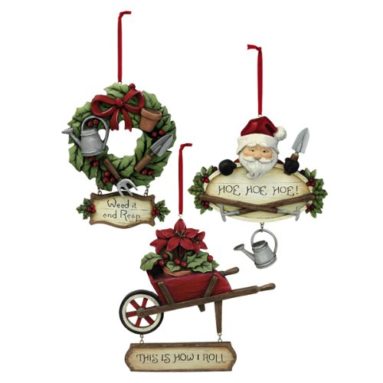 Wreath Santa Wheelbarrow Humorous Garden Ornament Assortment