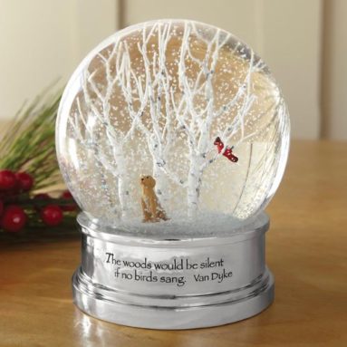 Lab In The Woods Snow Globe