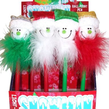 Inkology Christmas Lite Up Snowman Novelty Ball Point Pens