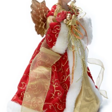 Angel Tree Topper with Red Velvet Coat