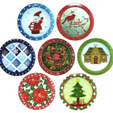 10″ Assorted Christmas Holiday Cookie Plates