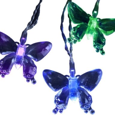 10-Light Color Changing LED Butterfly Light Set